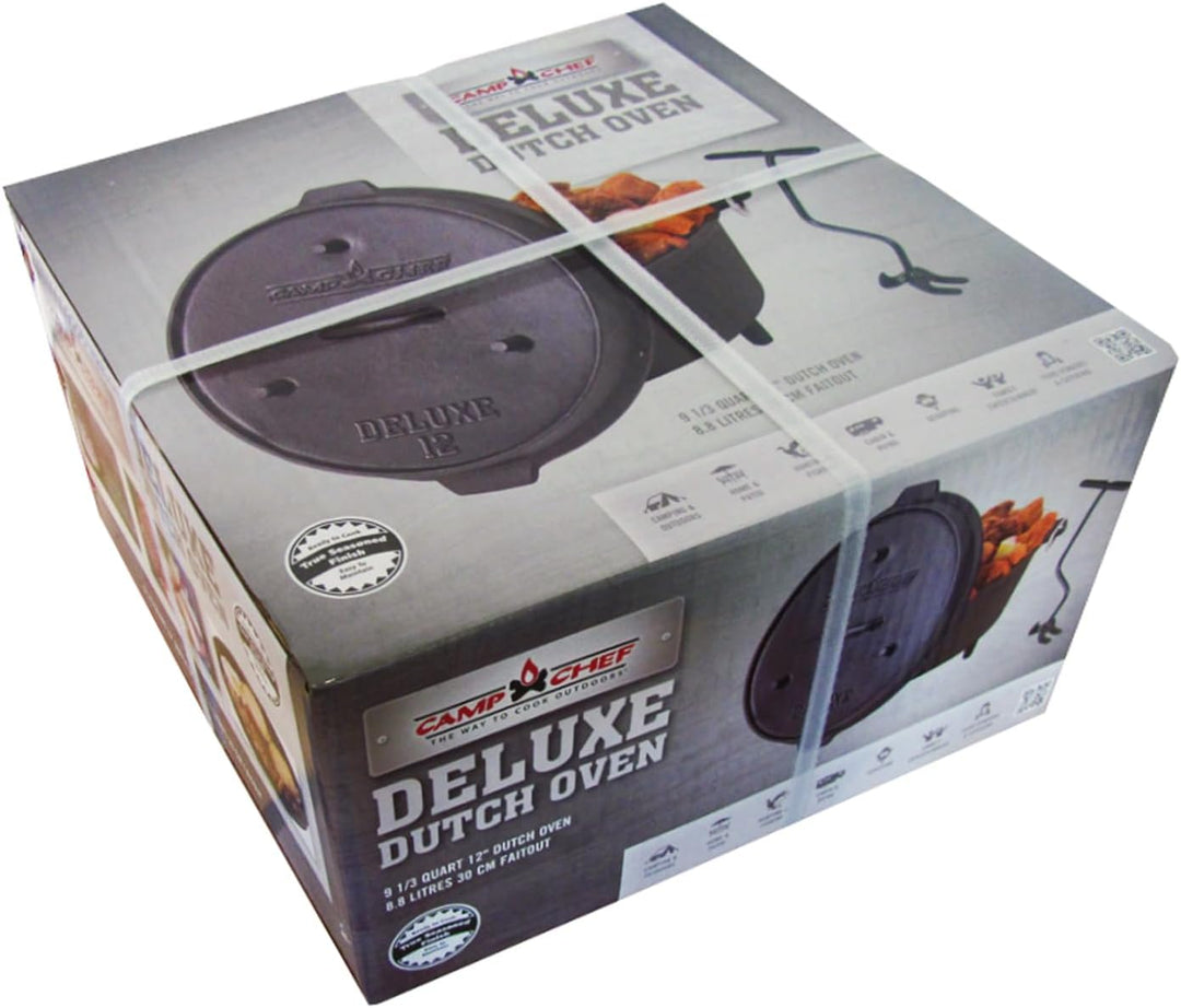 camp chef KS0861 Camp Chef Deluxe Dutch Oven DO-12 + TOM COCO Grill-Kokoskohlebriketts 2er-Pack