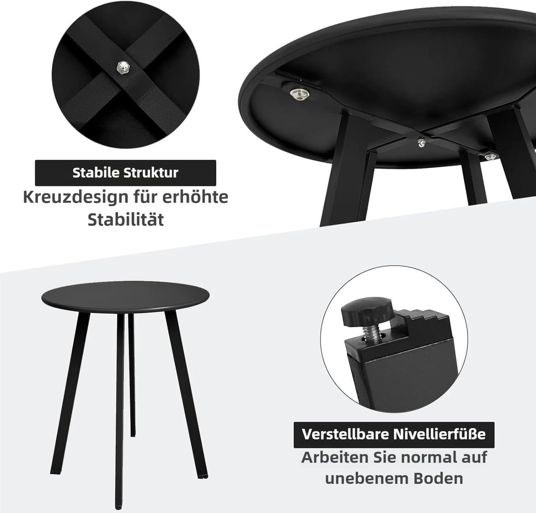 Outdoor Beistelltisch, Wetterbeständiger Patio Kleiner Beistelltisch Outdoor Indoor Runder Metall St