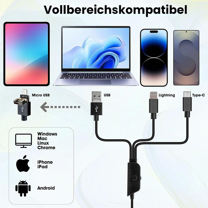 HD 1080P USB Digital Mikroskop Kamera für iPhone iPad Android PC Schwarz, Schwarz