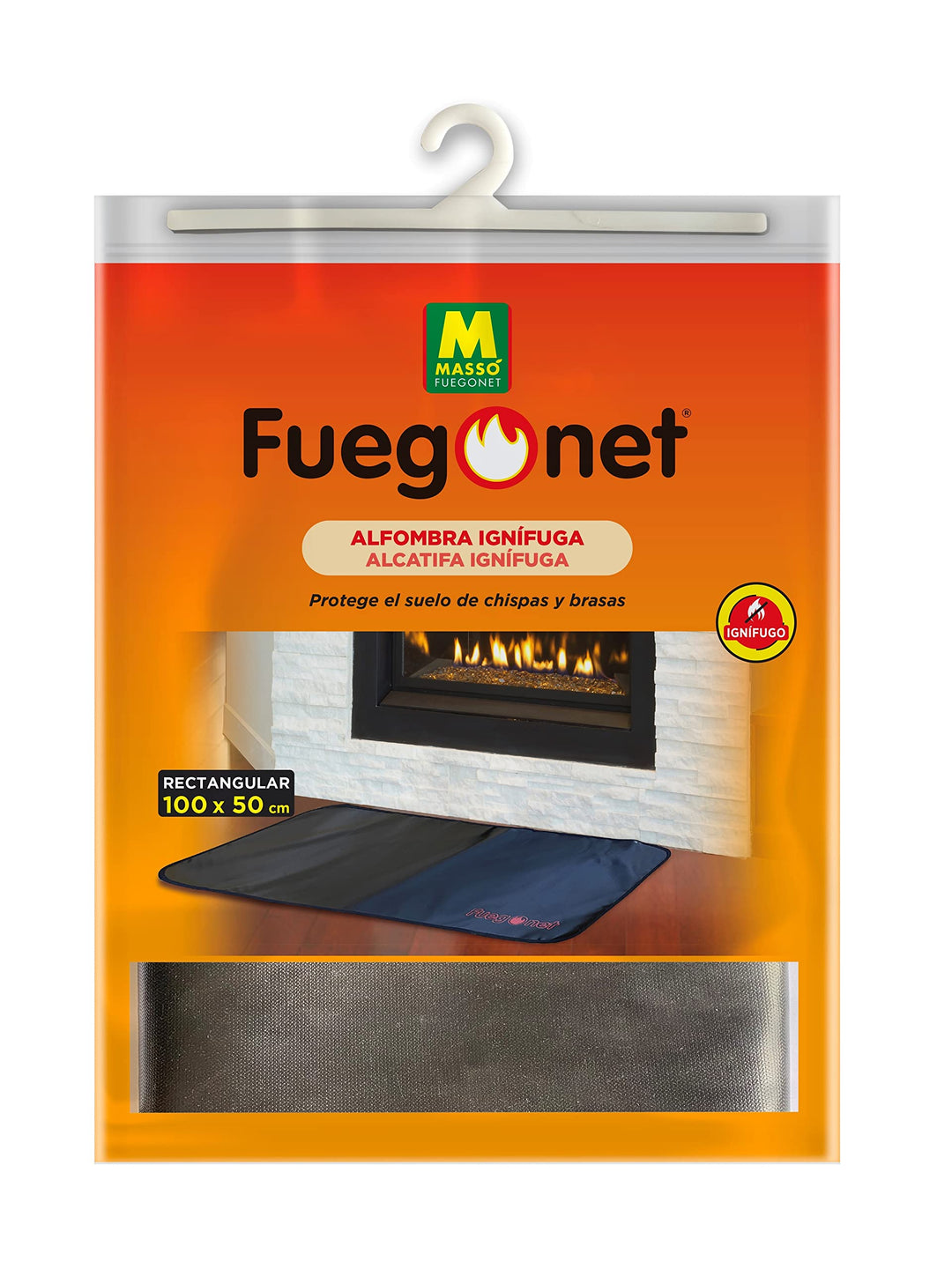 FUEGO NET fuegonet 231437 Teppich, feuerfest, 6.5 x 50 x 6.5 cm, Schwarz