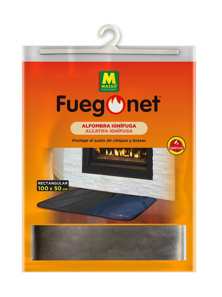 FUEGO NET fuegonet 231437 Teppich, feuerfest, 6.5 x 50 x 6.5 cm, Schwarz