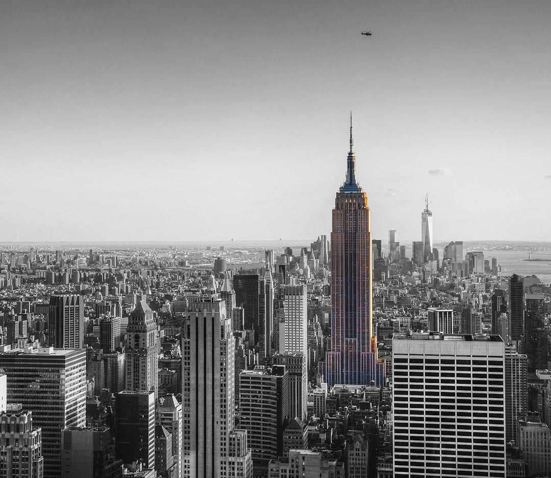 traumhafte Empire State Building Herdabdeckplatte & Spritzschutz aus Echtglas | Für Herd-Kochfelder