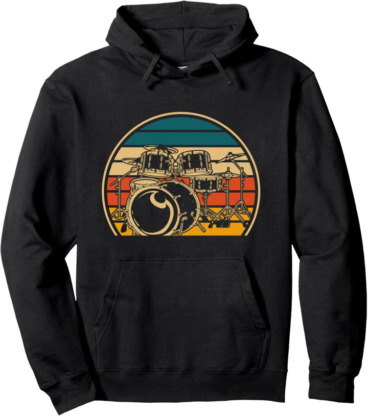 Musiker Hobby Schlagzeuger Drummer Retro Schlagzeug Pullover Hoodie