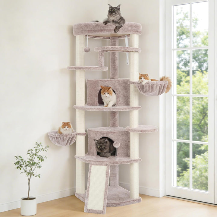 Gitelsnour Eck-Kratzbaum, Katzenbaum für Innenbereich, Mehrstöckiges katzenkratzbaum mit Sisal Kratz