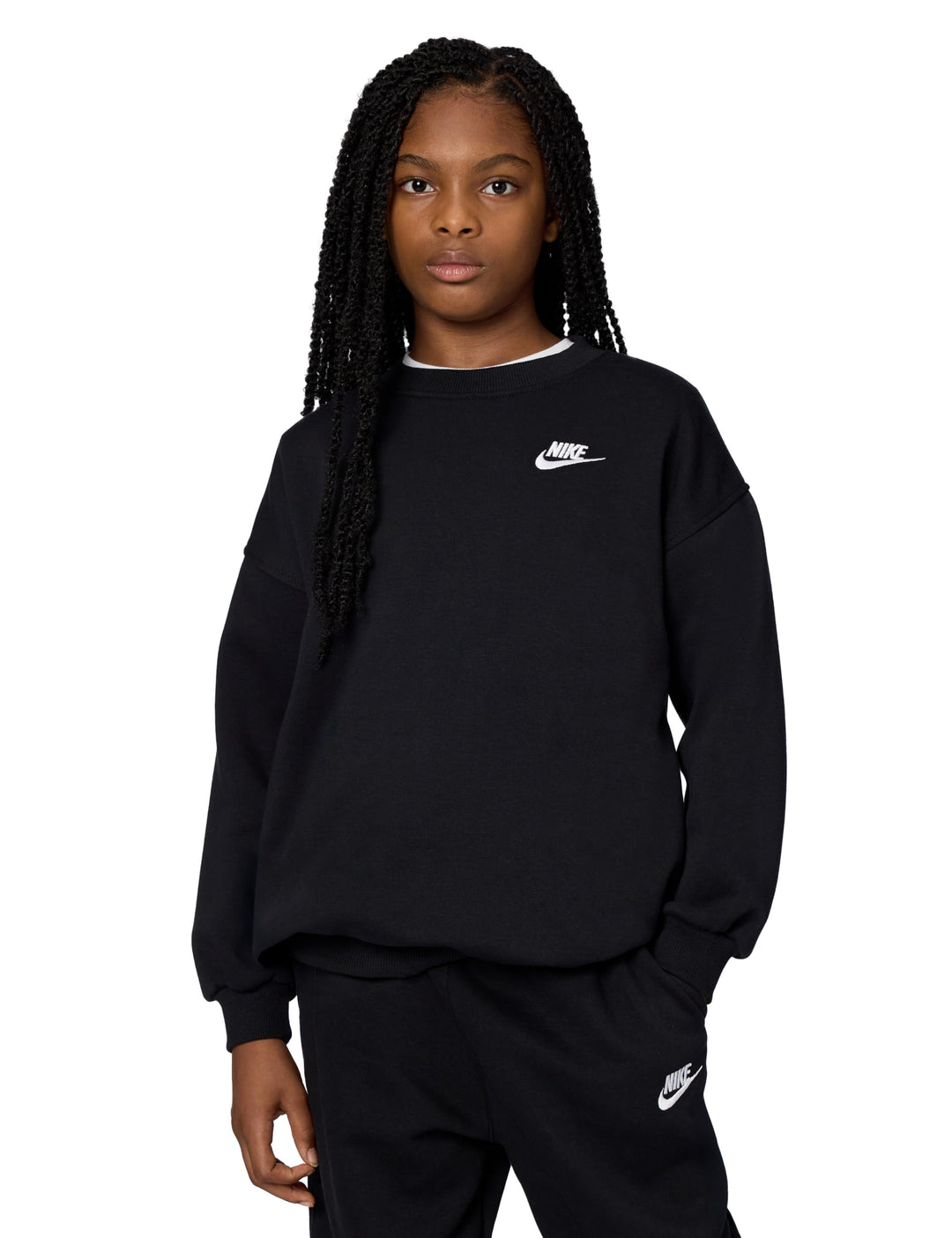 Nike Sportswear Club Fleece Extragrosses Sweatshirt für ältere Kinder (Mädchen), FD2923 XL Black/Whi