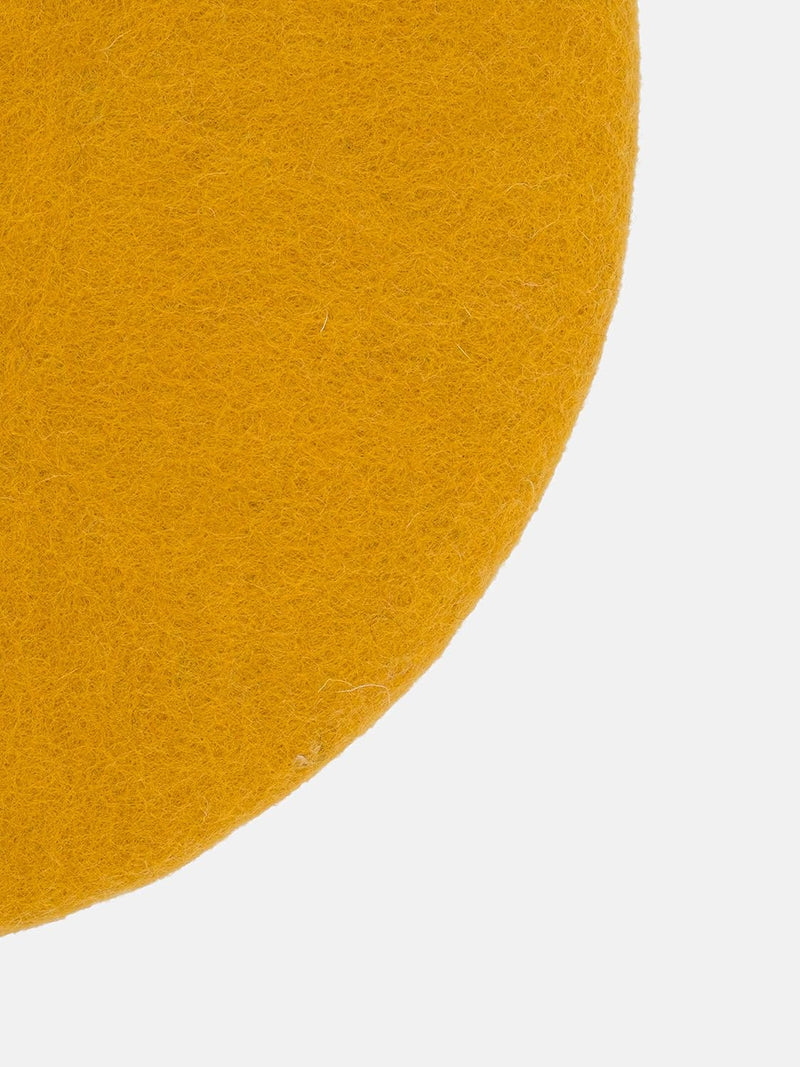 myfelt Flache Filz Sitzauflage, Filz Stuhlauflage - Klara - rund, Ø 36 cm, Senfgelb, Senfgelb