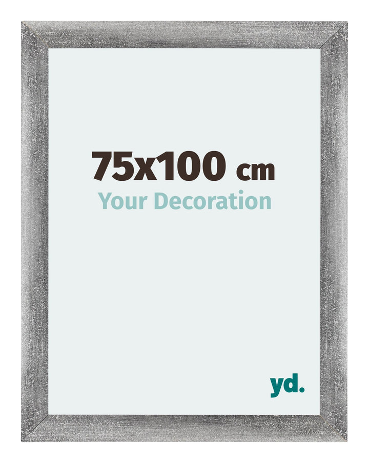 yd. Your Decoration - Bilderrahmen 75x100 cm - Grau Gewischt - Billderrahmen aus MDF mit Acrylglas -