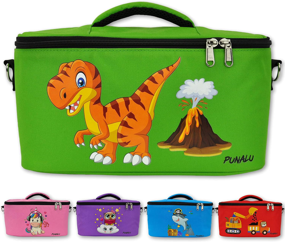 PUNALU Tasche für Toniebox, Platz für 30 Tonies, Ladegerät und Kopfhörer Toniebox Tasche (Dinosaurie