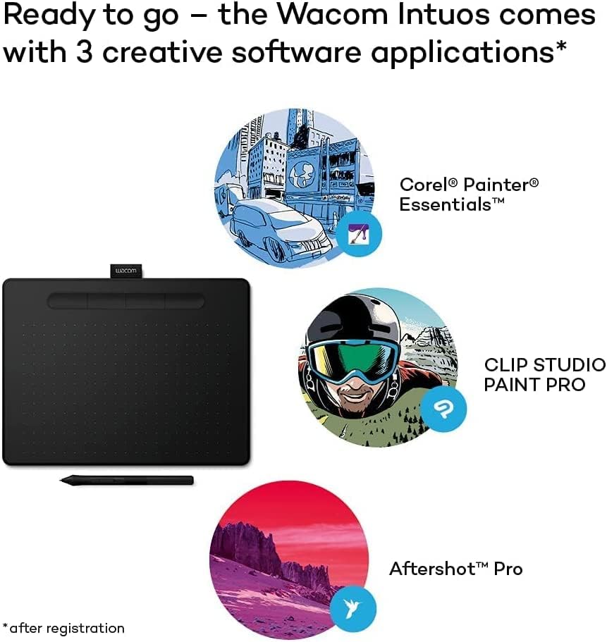 Wacom INTUOS Basis MEDIUM EXC LDLCIntuos Bas Medium ohne LDLC CTL-6100K-B Schwarz