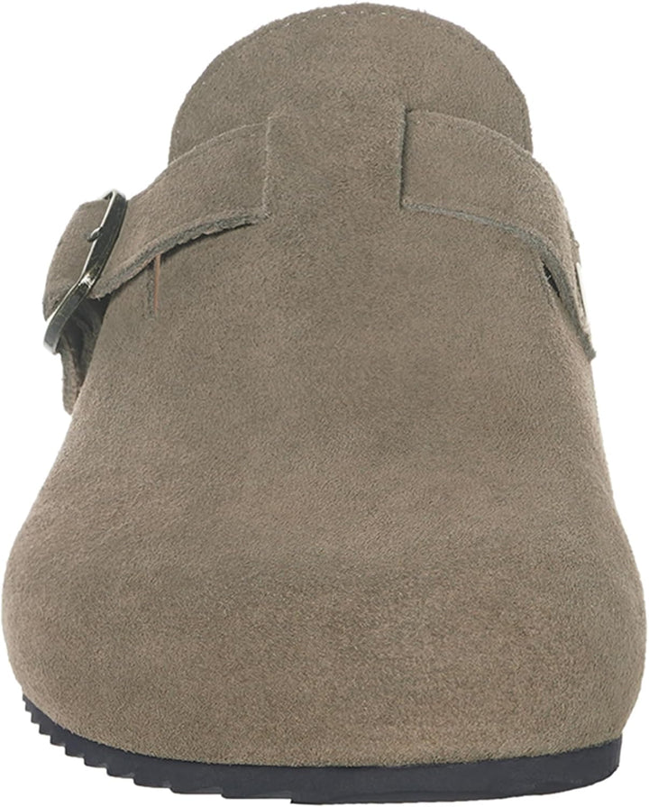 Intini Clogs Damen Herren Hausschuhe mit Fussbett Leder Pantoletten Gartenschuhe Geschlossene Bequem
