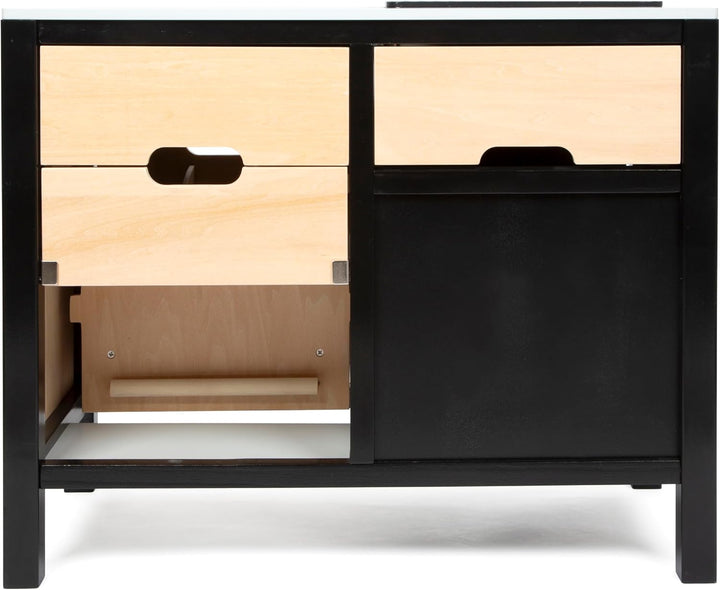 small Foot Kinderküche mit Kücheninsel Industrial, datailreiche Spielküche aus Holz mit viel Zubehör