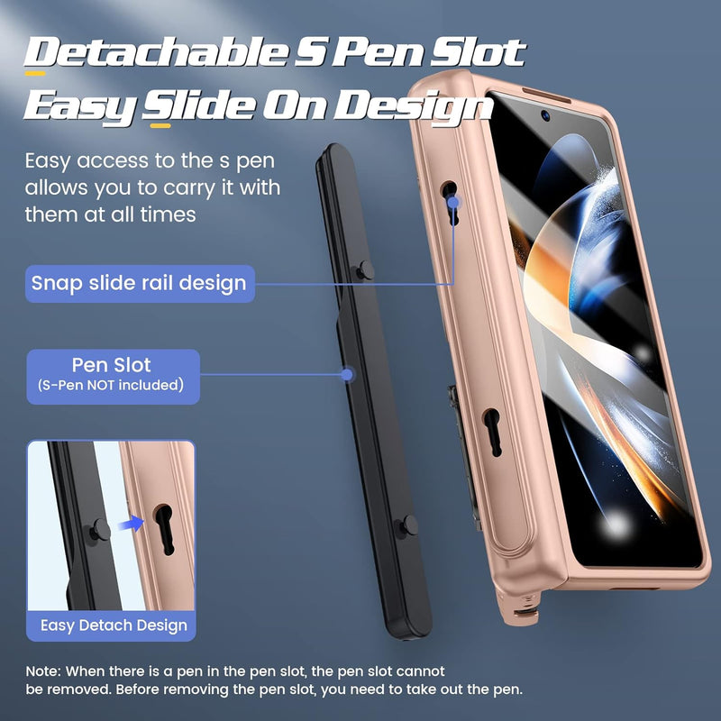 Doeshine Hülle für Samsung Galaxy Z Fold 4, Handyhülle mit Ständer & S Pen Slot, Ganzkörper Robuste