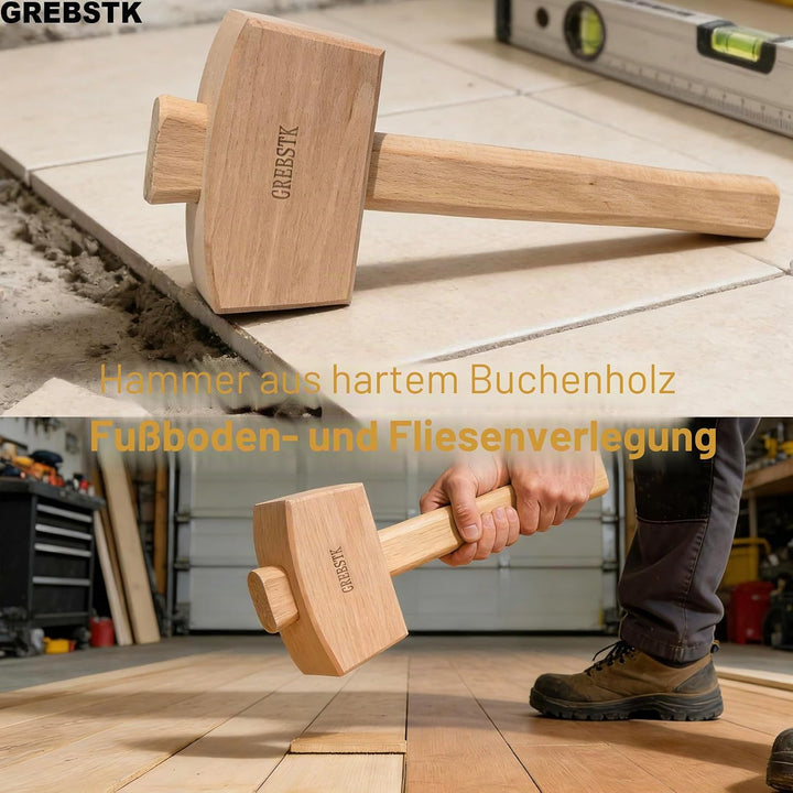 GREBSTK Holz Mallet Manuelle Eis Hammer Mallet Buche Solid Tischler Holzbearbeitung Mallet, 30cm