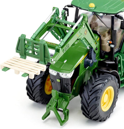 siku 6795, John Deere 7310R Traktor mit Frontlader, Grün, Metall/Kunststoff, 1:32, Ferngesteuert, In