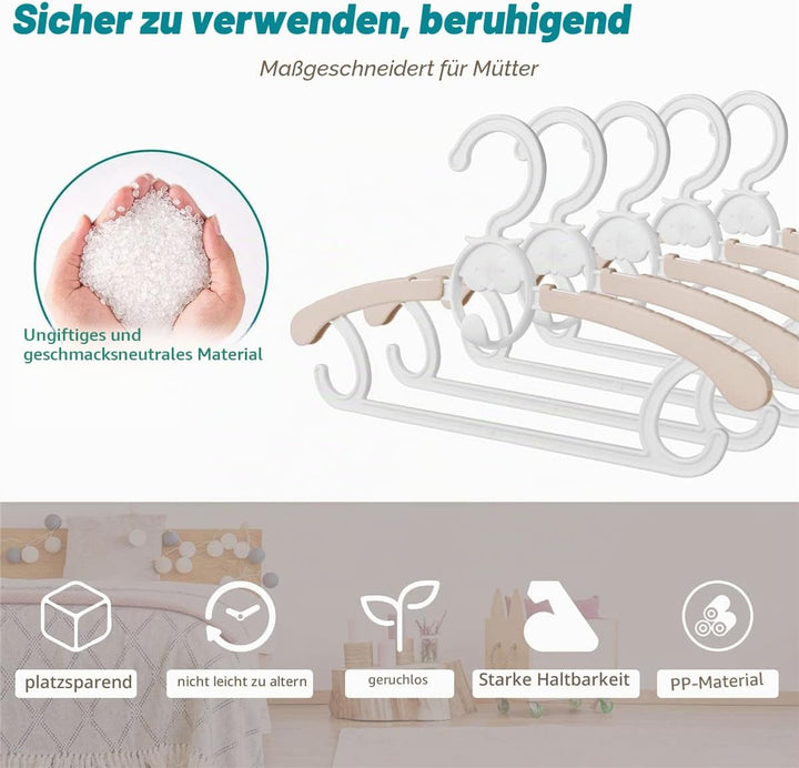 Spesh 20 Stücke Kinderkleiderbügel 29-40cm Verstellbare Baby Kleiderbügel mit Stapelbaren Haken Ruts