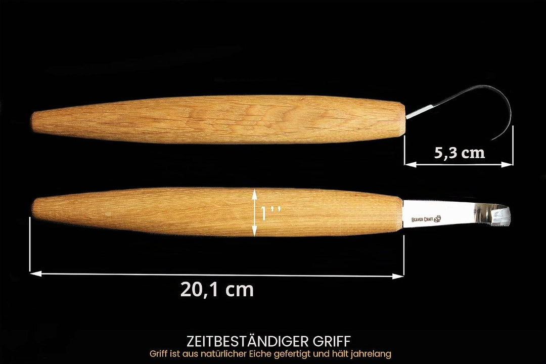 BeaverCraft Spoon Carving Hook Knife SK5s 5cm - Doppelseitiges Hakenmesser zum Holzschnityen Schnitz