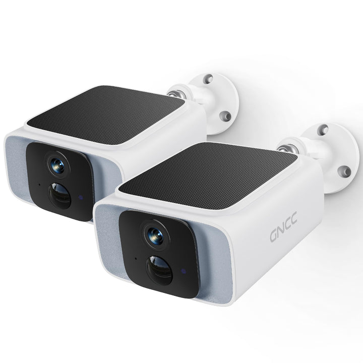 GNCC 2K Überwachungskamera Aussen Akku Solar(2 Packungen), 2,4/5GHz WLAN Kamera Outdoor Überwachung