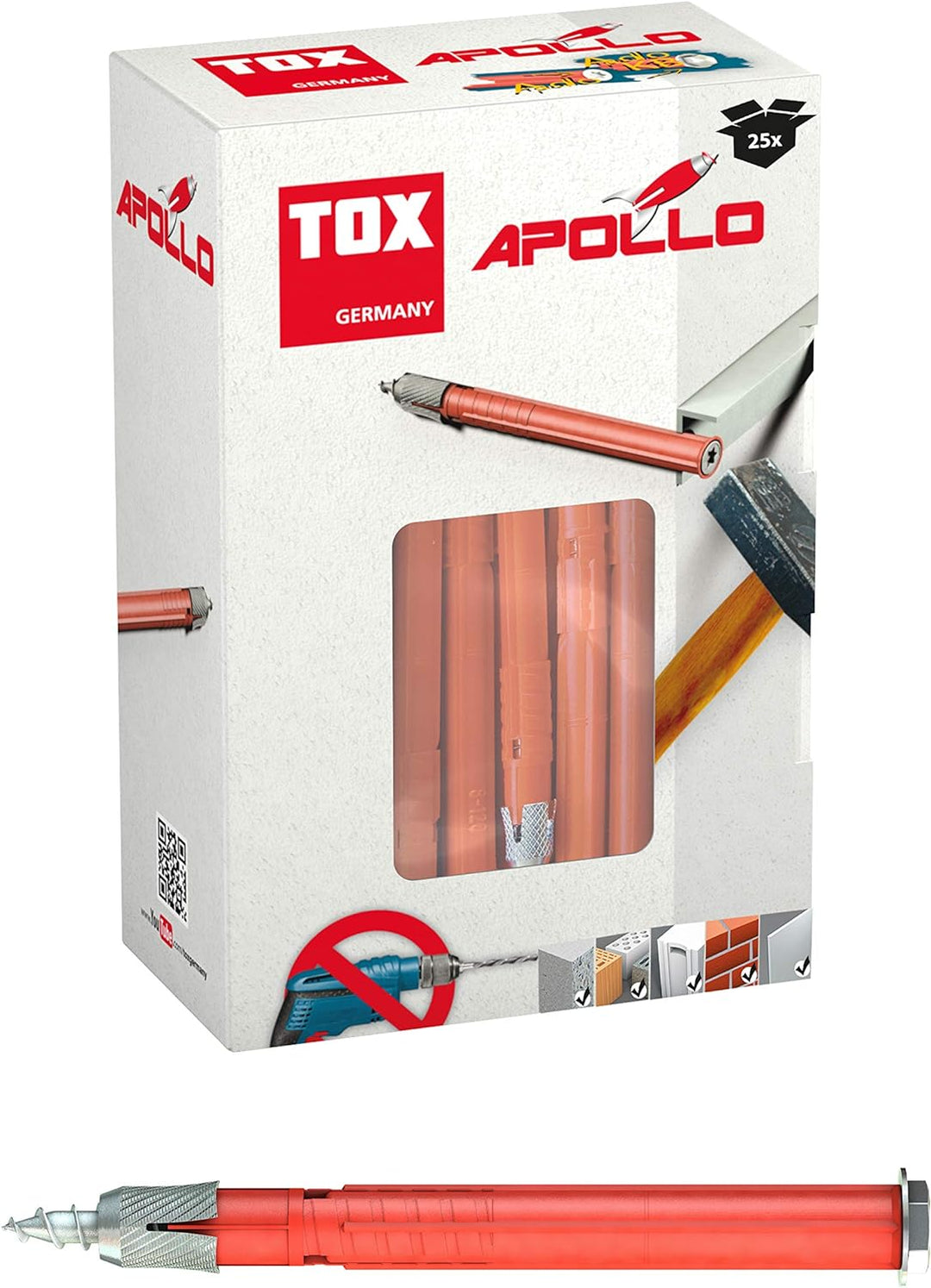 TOX Allzweck-Rahmendübel Apollo KB 10 x 160 mm, Inhalt 25 Stück Dübel und 25 Schrauben, 049101561 10