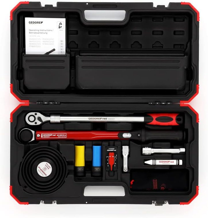 GEDORE red Rad-Montage-Set, Set 11-teilig, gefüllt, Werkzeug für KFZ-Handwerker, im Kunststoffkoffer