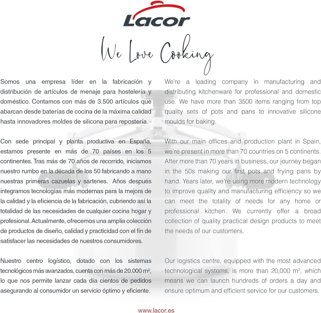 Lacor 20134 Hoher Suppentopf mit Deckel 34 cm, Silber 34 Ø(cm) / 34 h(cm), 34 Ø(cm) / 34 h(cm)