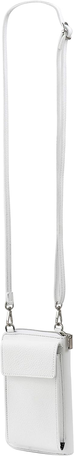 SH Leder Damen Handytasche Umhängetasche Geldbörse Multifunktion Beutel aus Echtleder Verstellbar Sc