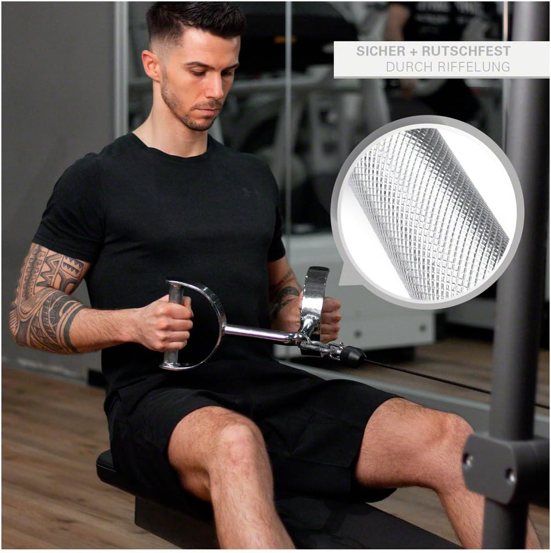 Sport-Tec Latzugstange Trizepsstange Verschiedene Ausführungen Chrom Trizepszug Hufgriff, V-Form, Tr