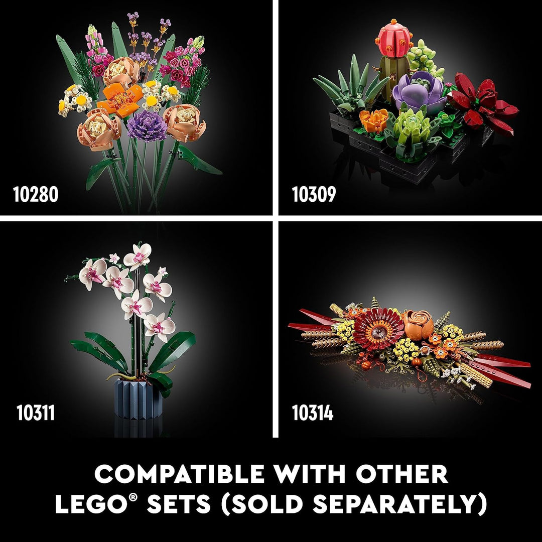 LEGO Icons Wildflower Bouquet 10313 Set - Künstliche Blumen mit Mohnblumen und Lavendel, Erwachsenen