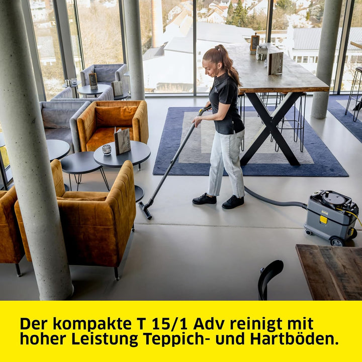 Kärcher Trockensauger T 15/1 ADV, für Textil- und Hartböden, Behälter (teilweise aus Rezyklat): 15 l