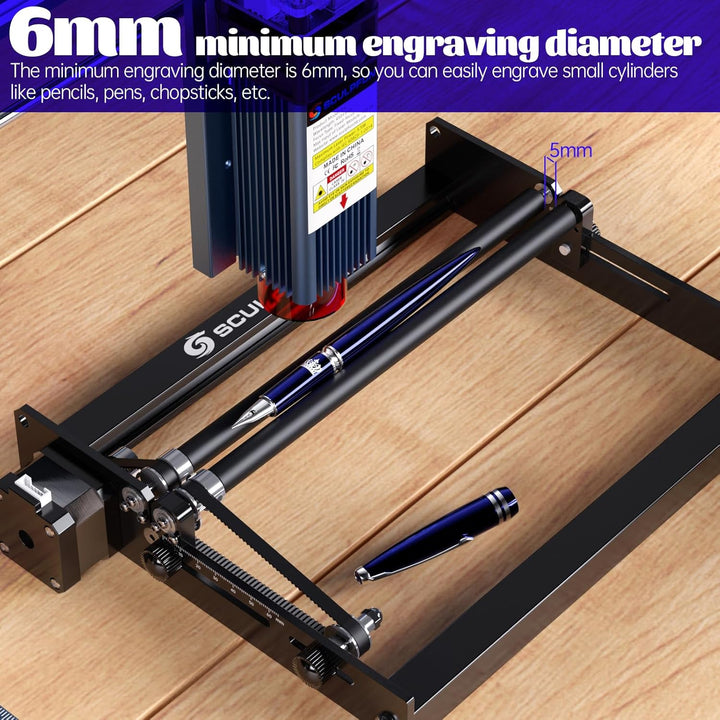 SCULPFUN Laser-Rotationswalze, Lasergravierer Y-Achsen-Rotationswalze mit 360°-Rotation zum Lasergra