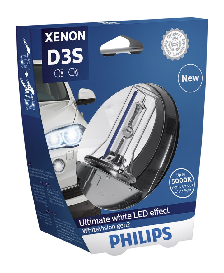 Philips 42403WHV2S1 Xenon-Scheinwerferlampe WhiteVision D3S Gen2, Einzelblister D3S