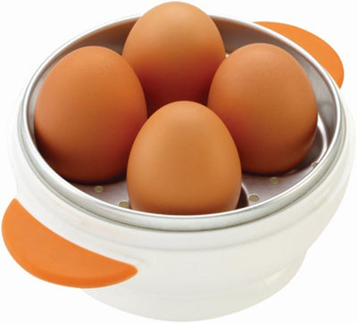 Joie Big Boiley Mikrowellenkessel für 4 Eier, Weiss und Orange, Kunststoff, 17.78x13.34x12.7 cm Mikr