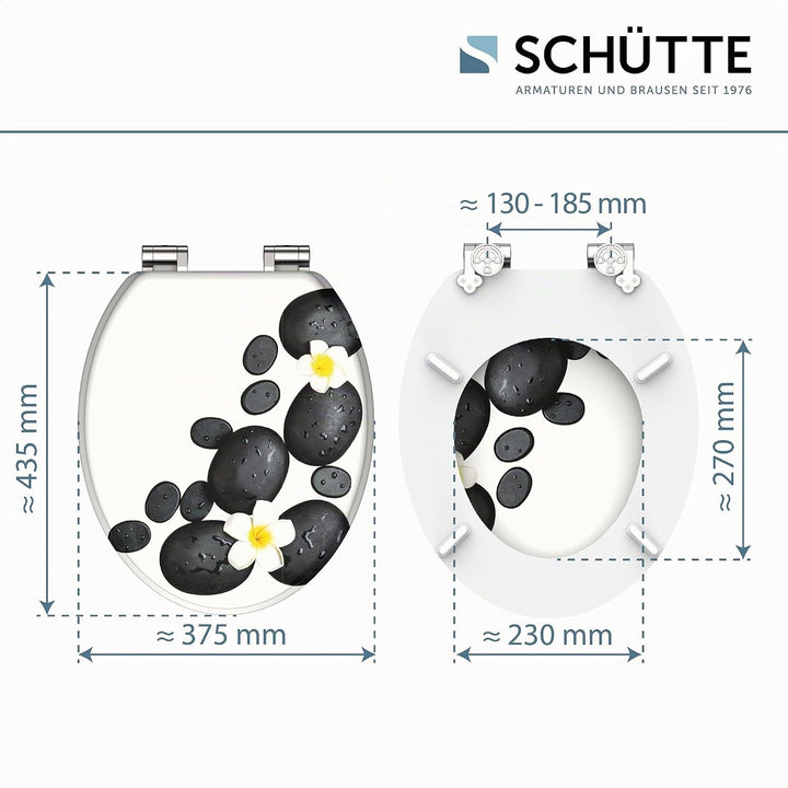 SCHÜTTE WC-Sitz STONE mit Absenkautomatik aus Holz | Toilettensitz mit Klodeckel | Holzkern Toilette