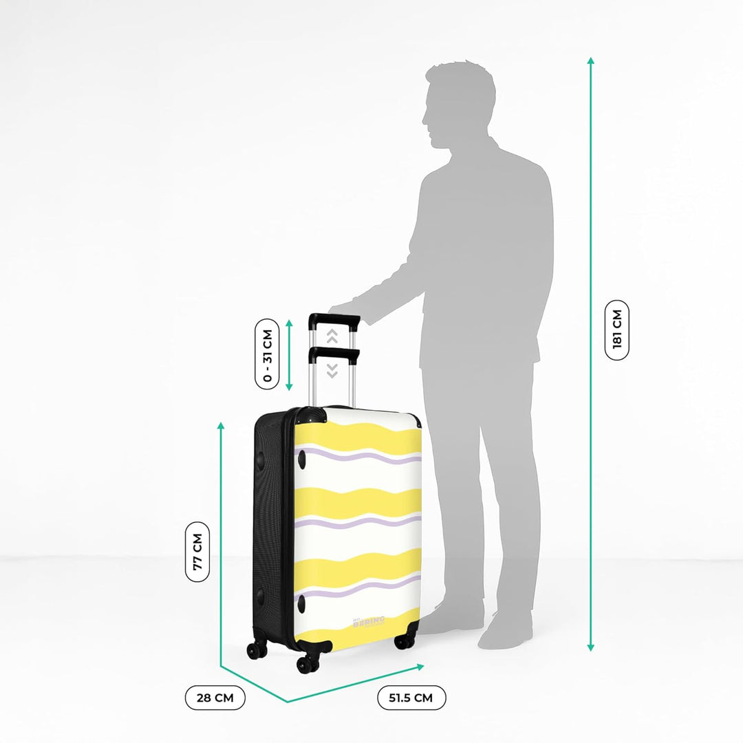 NoBoringSuitcases.com® Koffer XL Gross 77x51.5x28 cm Reisekoffer mit 4 Rollen Leicht Trolley Hartsch