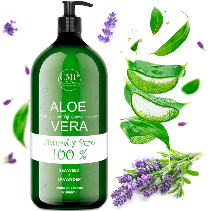 After Sun Gel Aloe Vera und Lavendel 1000ml Erfrischend, Reparierend für Gesicht und Körper, nach de