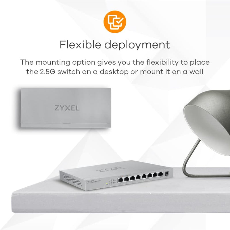 Zyxel 2,5G Multi-Gigabit Unmanaged Switch mit acht Ports für Home Entertainment oder SOHO-Netzwerke