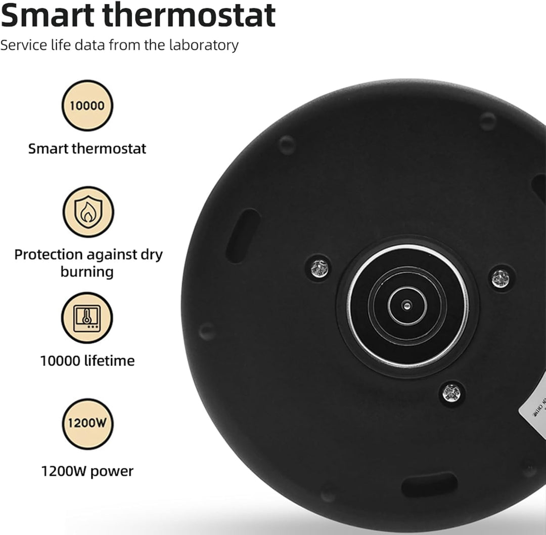 Wasserkocher mit Temperatureinstellung, 0.9L Schwarz Schwanenhals Wasserkocher 1200W Elektrischer Ed