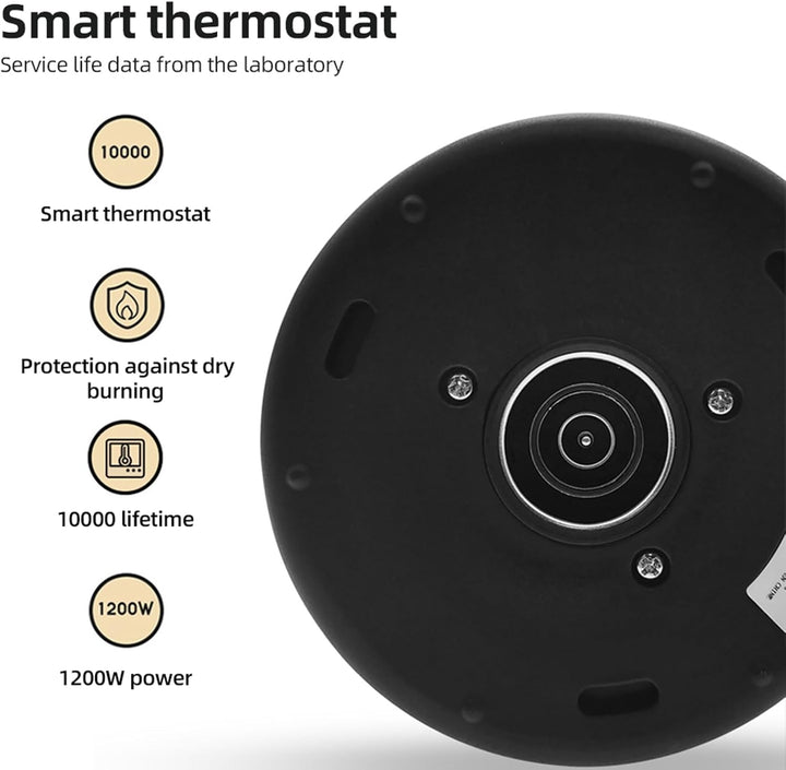 Wasserkocher mit Temperatureinstellung, 0.9L Schwarz Schwanenhals Wasserkocher 1200W Elektrischer Ed