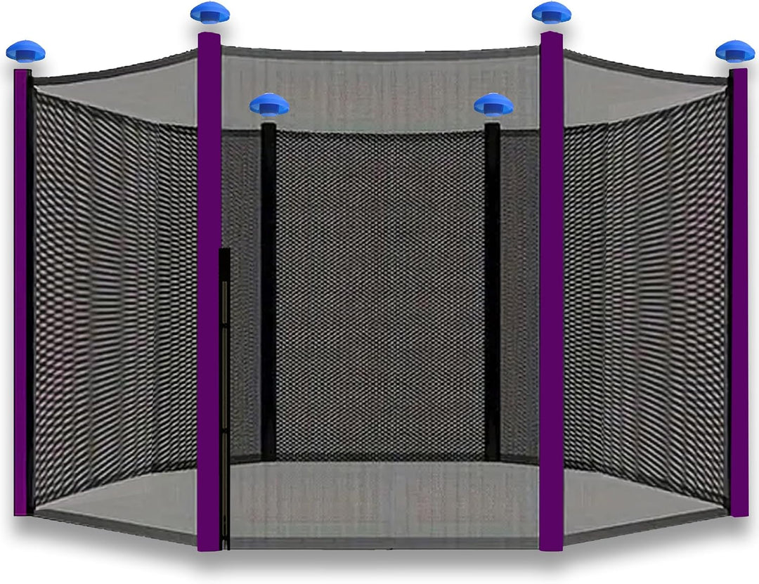 Trampolin Sicherheitsnetz Ersatznetz (für Trampolingestell 366cm mit 6 Stangen, Schwarz/Lila) 366 /