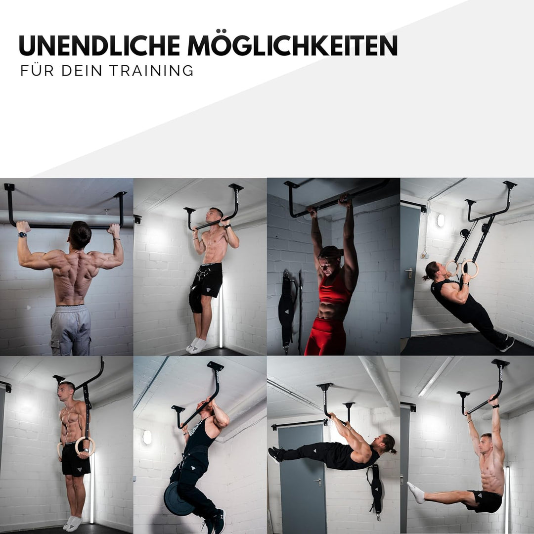 GORNATION Klimmzugstange für Wand oder Decke, Pull-Up Bar zur Wandmontage oder Zimmerdecke, Klimmzug