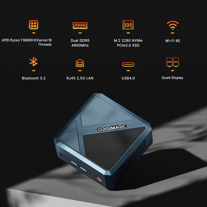 A2 Mini PC Workstation, Con Intel Core i9-13900HK Processors(14/20T), bis zu 5.4GHz, 32GB DDR5 5200M