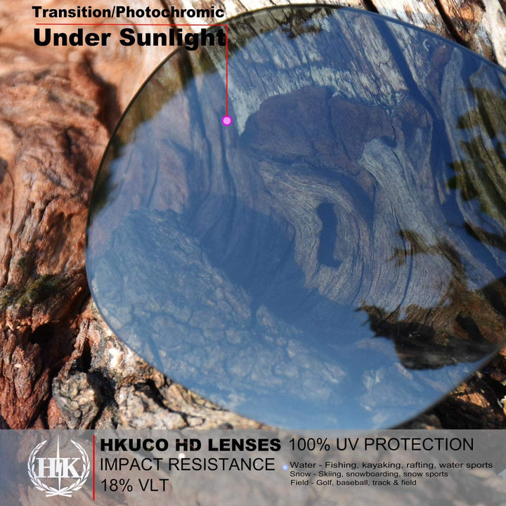 HKUCO Titanium/Transition/Photochromic Polarized Replacement Lenses For Oakley Racing Jacket Vented
