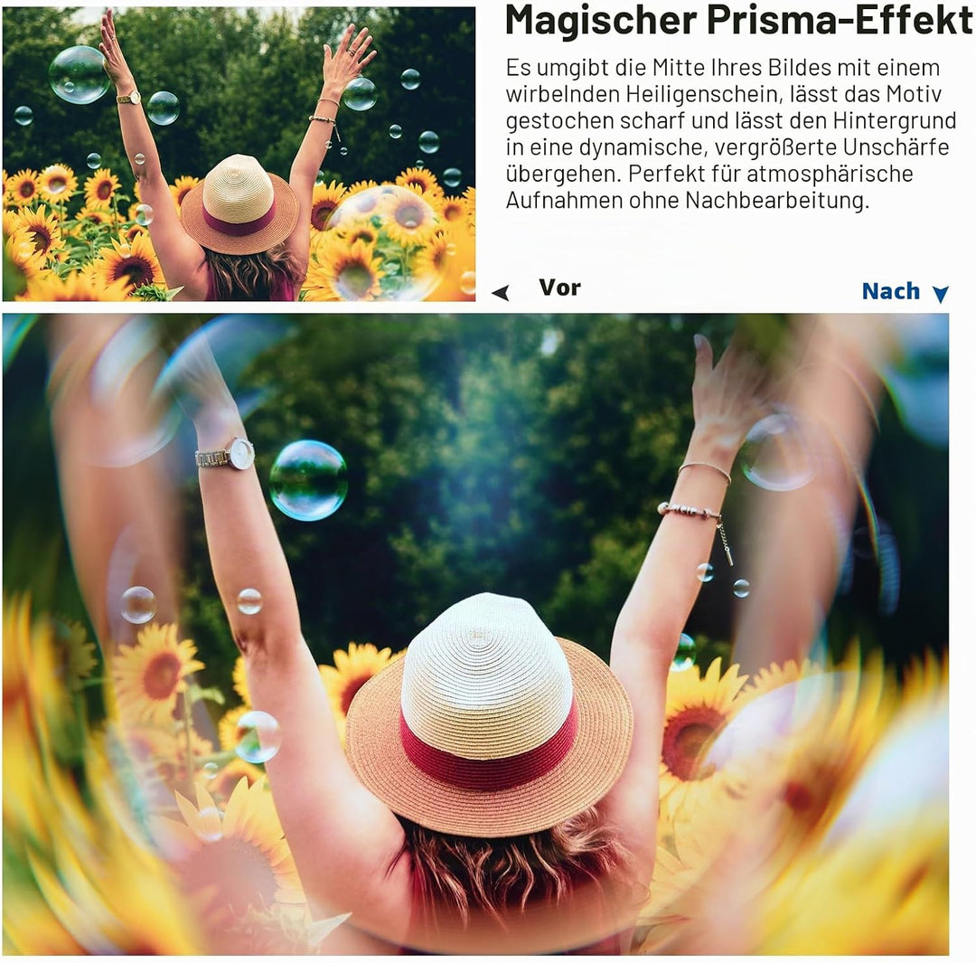 NEEWER 37mm Spiral Halo Prism Filter mit Handy Clip, K9 Kristallglas Effektfilter Prismenfilter, Obj