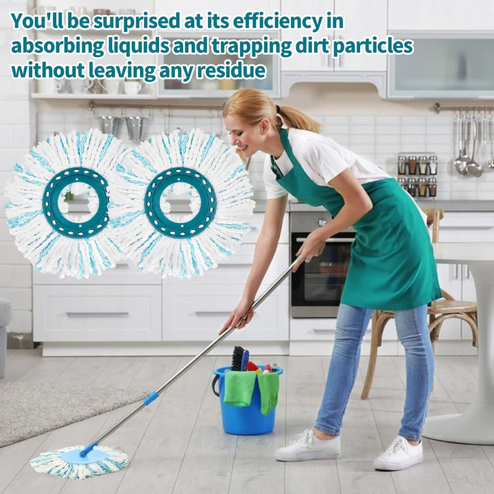 Clean Twist Disc Mop, 4 Stück Wischmop Ersatzbezug Kompatible Ersatzmoppköpfe Ersatzkopf für Leifhei