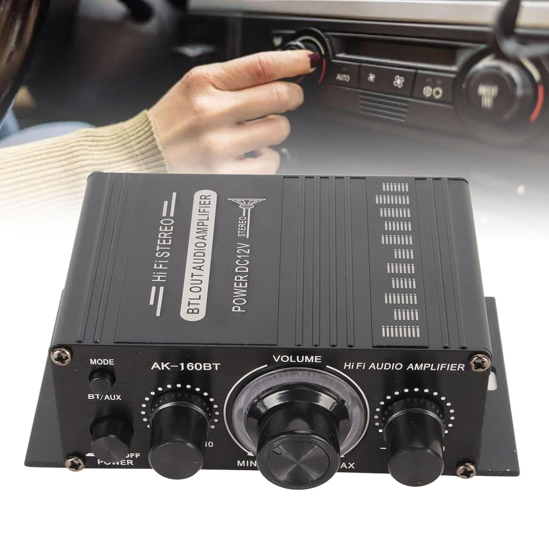 Bewinner AK-160BT Bluetooth 5.0 12 V 2-Kanal-Stereo-Digital-Audioverstärker, 20 Hz Bis 20 kHz Autora