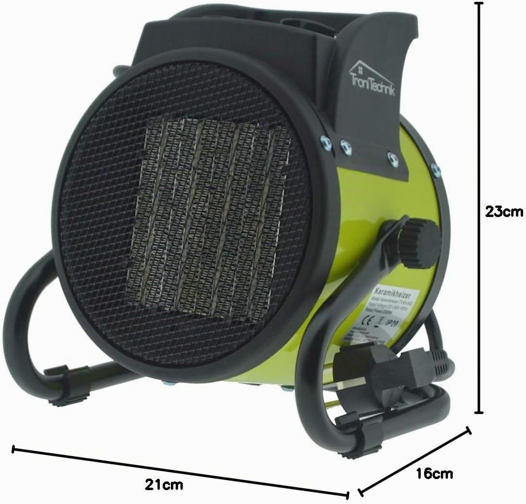 Tronitechnik® 2000 Watt Elektroheizer Heizlüfter Bauheizer Keramik Heizstrahler elektrisch Heizgerät