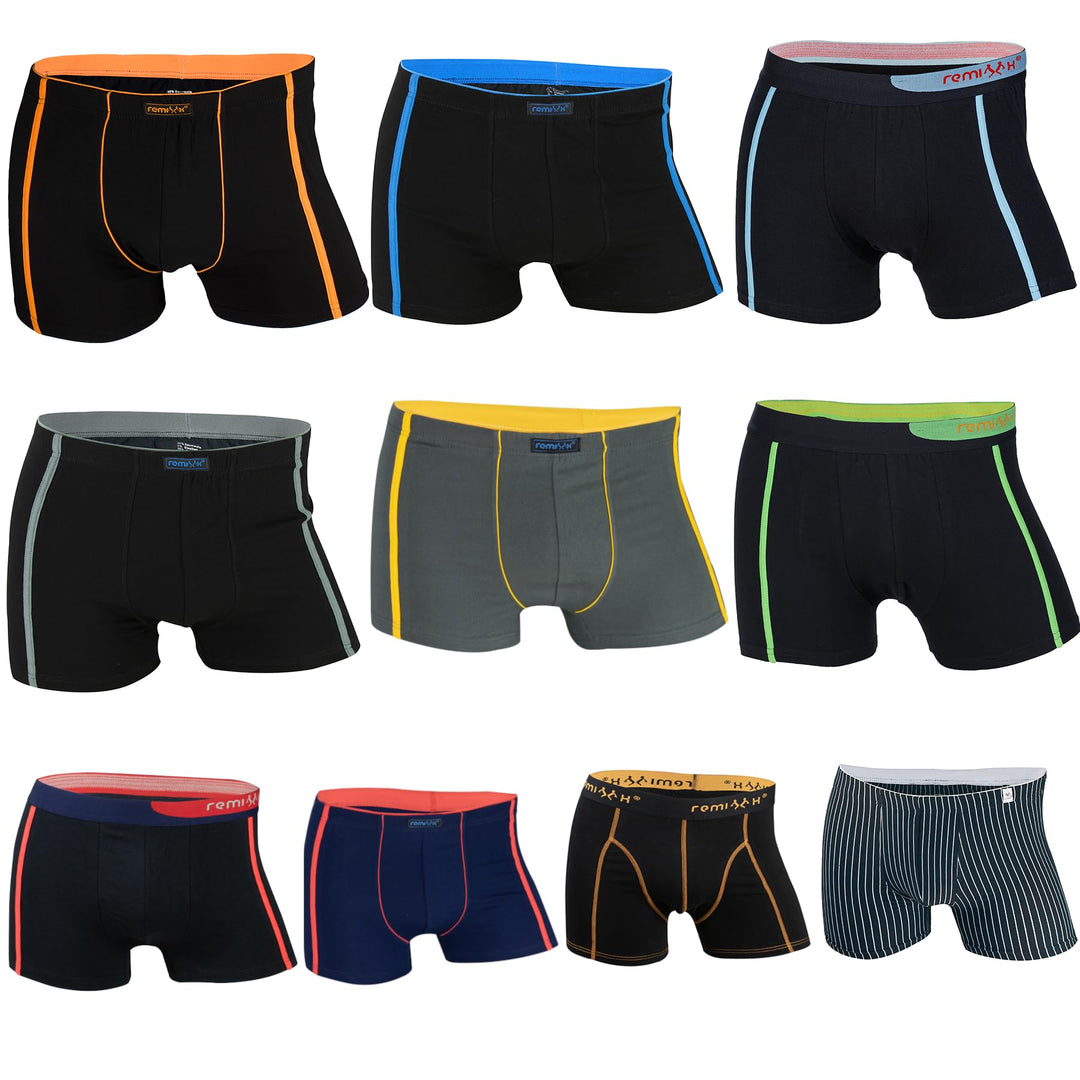 REMIXX Herren Baumwolle Boxershorts Retroshorts, 10er Pack 10XL Gemischte, 10XL Gemischte