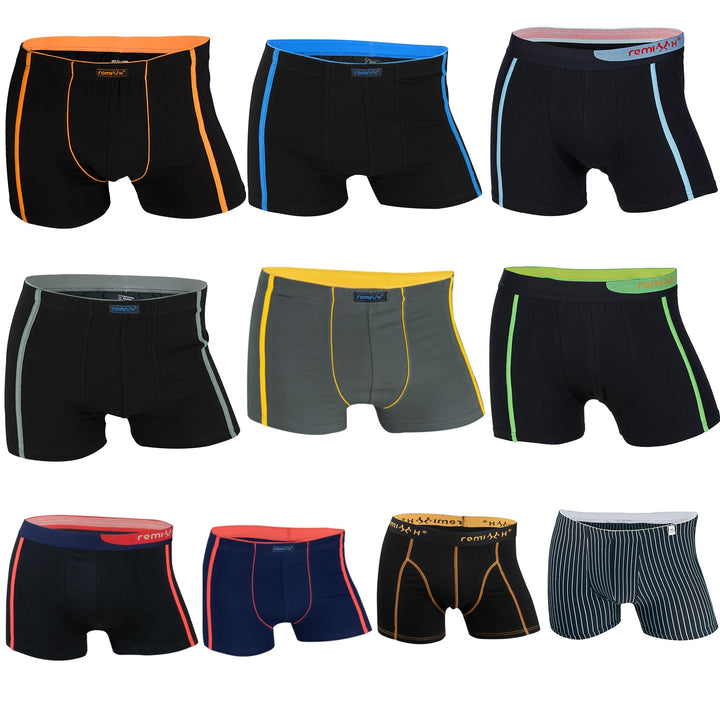 REMIXX Herren Baumwolle Boxershorts Retroshorts, 10er Pack 10XL Gemischte, 10XL Gemischte