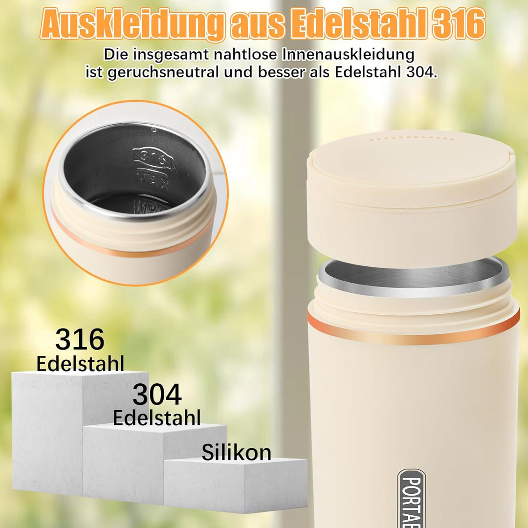 Reisewasserkocher Klein 500ML,Schnell Wasser Kochen Kleiner Wasserkocher Reise für Unterwegs Mini Wa