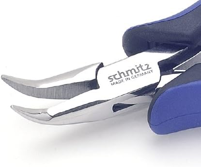 Spitzzange 130mm - schmitz 4214HS22 - kurze, gebogene Greif-Backen mit Verzahnung - ESD/EGB sicher D