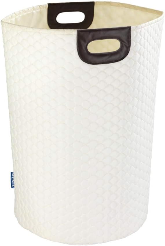 WENKO Wäschesammler Wabo Beige - Wäschekorb Fassungsvermögen: 75 l, Polyester, 40 x 60 x 40 cm, Beig